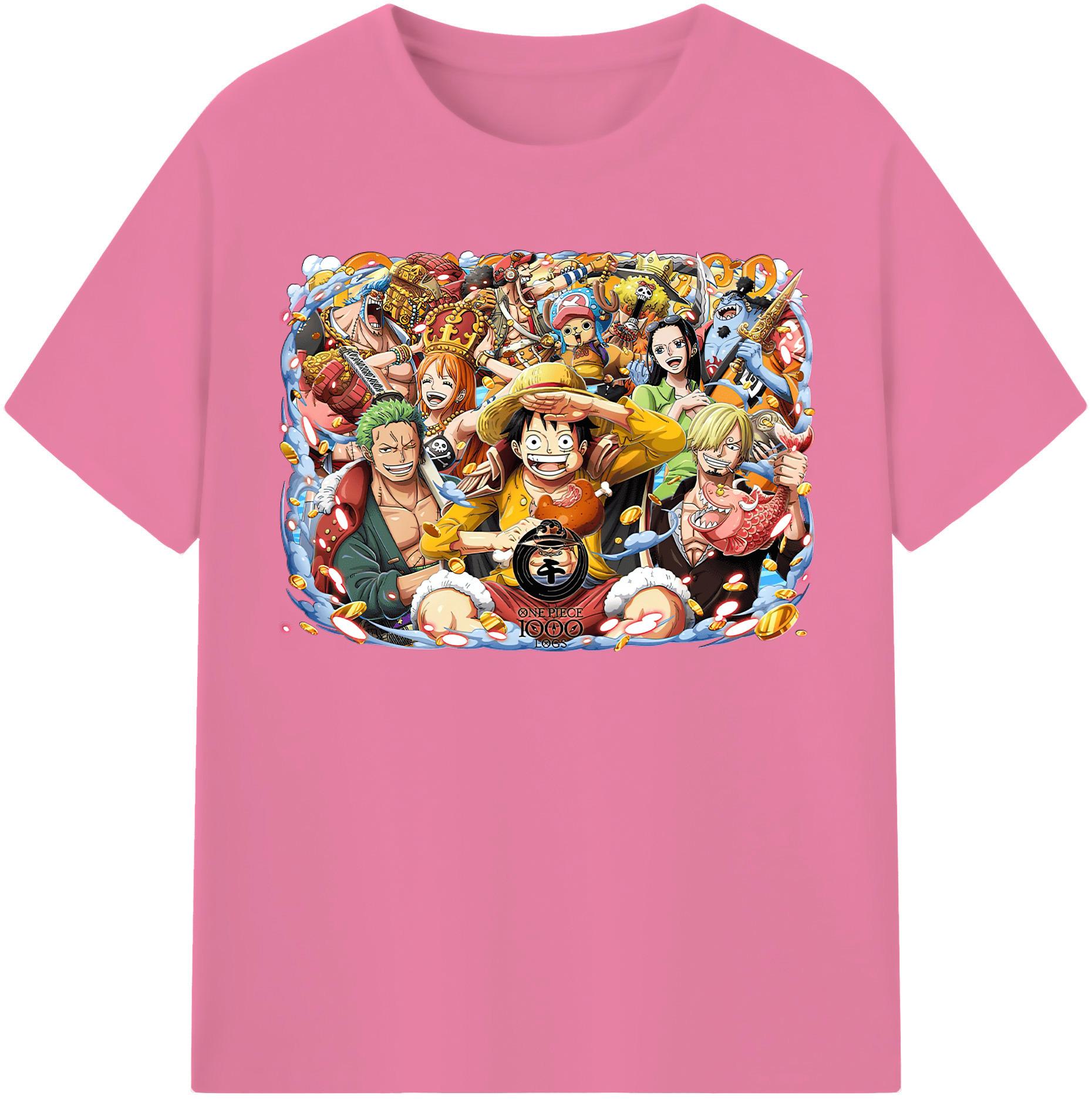 ワンピース モンキー・D・ルフィ ONE PIECE Monkey D. Luffy 綿100％半袖Tシャツ（フロントプリント）